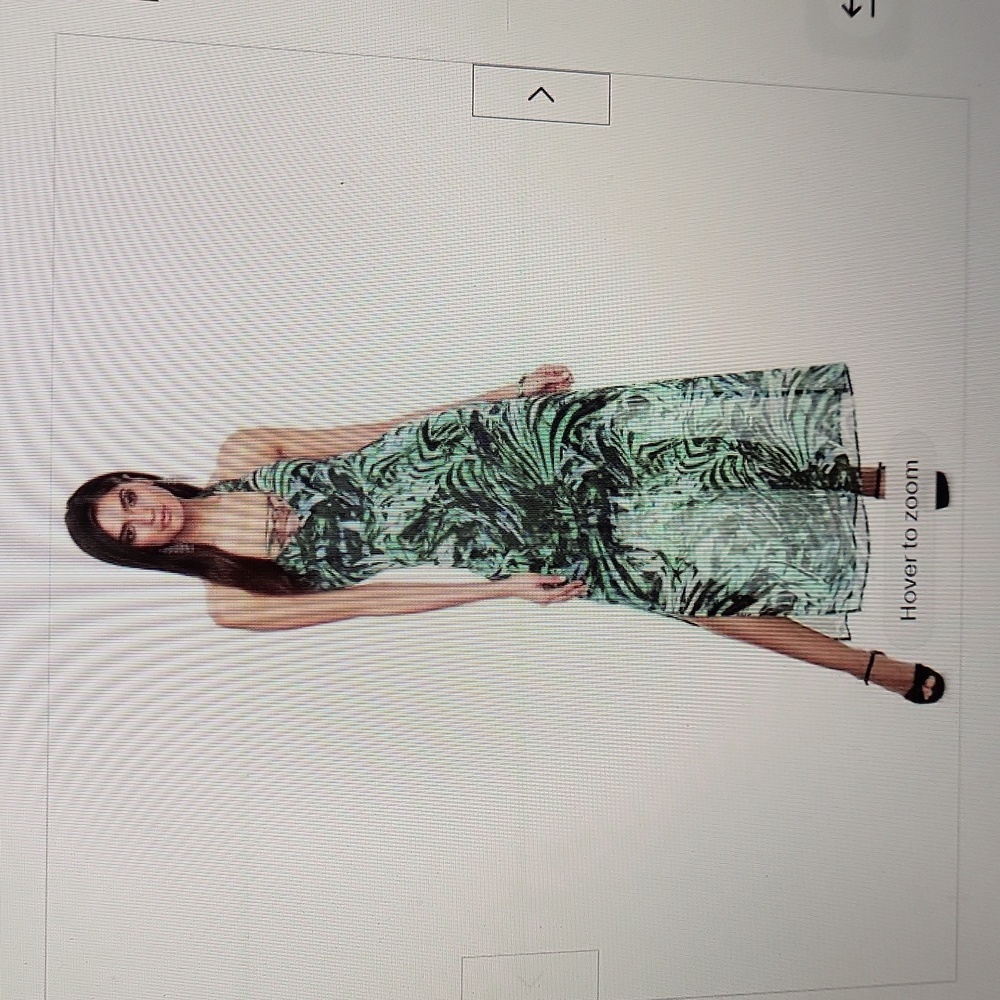 "J Lo Green Palm Print" JENNIFER LOPEZ Dress